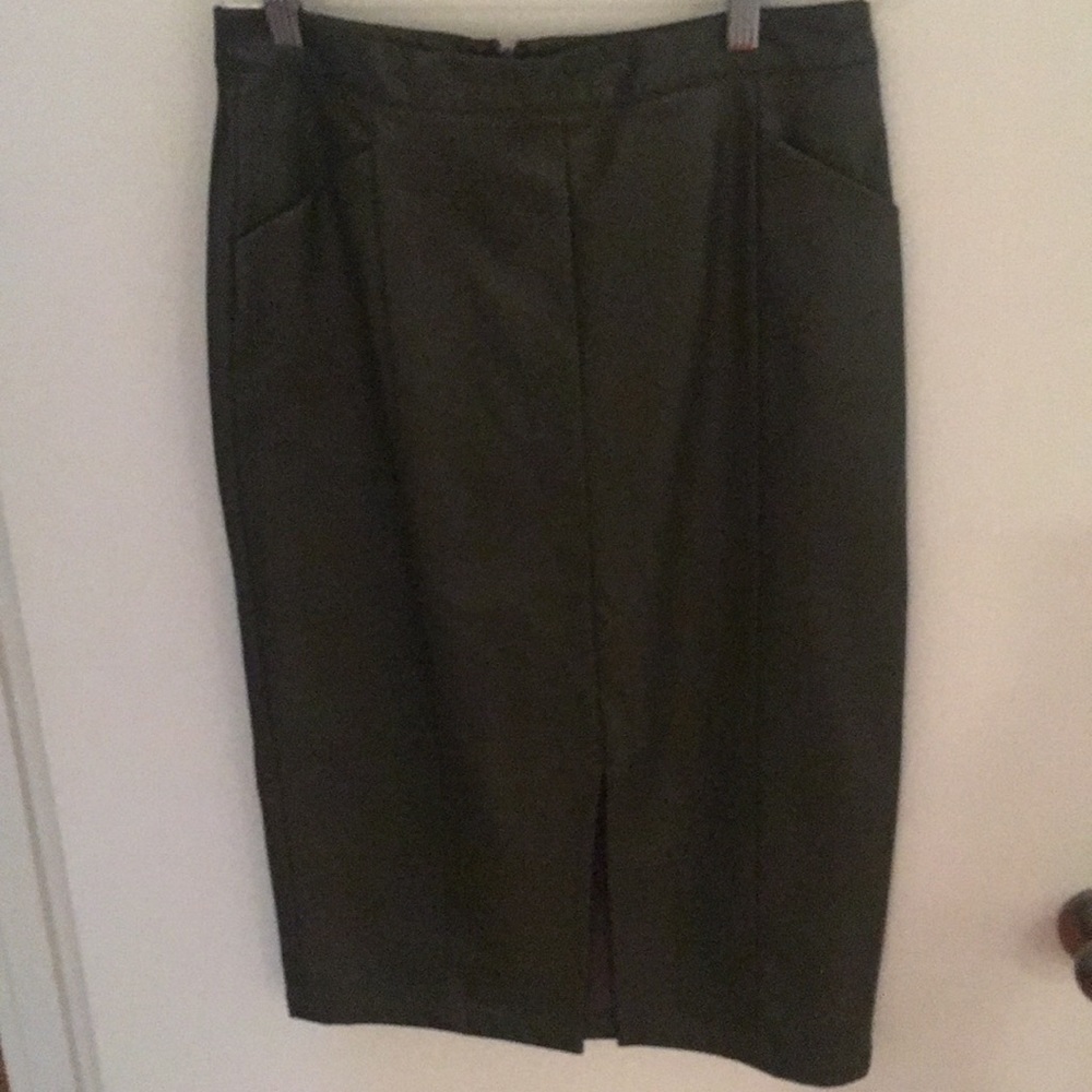 Faux green leather pencil skirt - never been worn